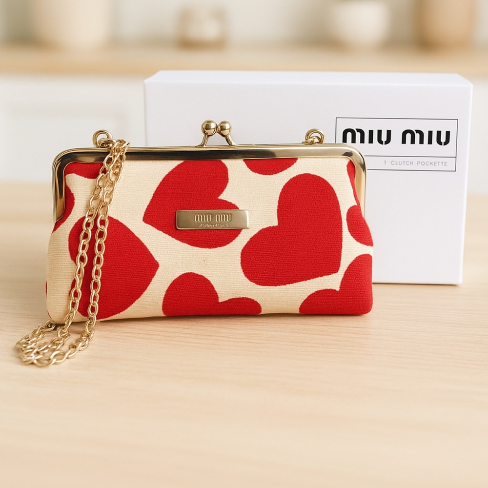 Miu Miu Heart Clutch Crossbody